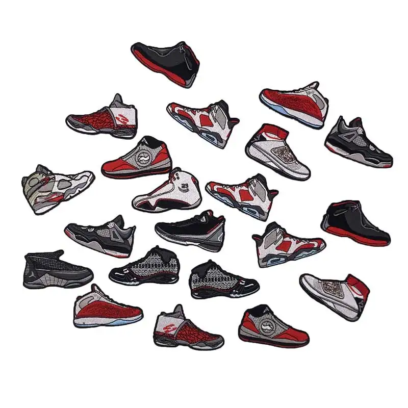 

Embroidered basketball shoes Patches Clothes Bags DIY Applique Embroidery Parches Iron On Patch for Clothes