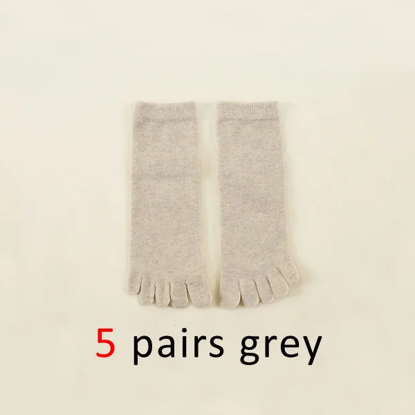 grey VERIDICAL/5 пар/лот; носки с пальцами; хорошее качество; хлопковые носки с пятью пальцами для женщин и девочек; calcetines harajuku; короткие носки; skarpety; однотонные - Цвет: grey