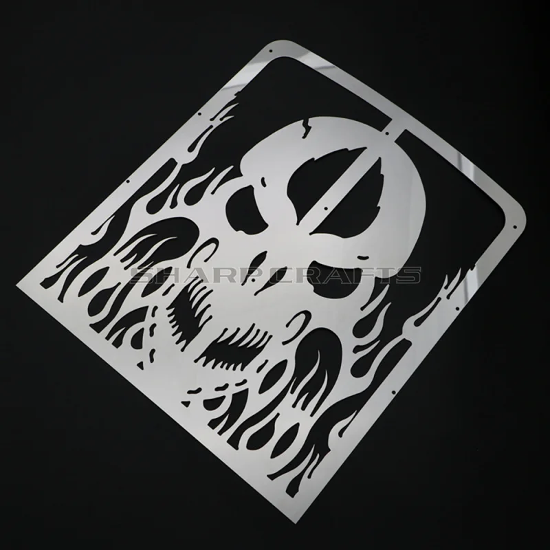 Высококачественный защитный чехол для радиатора мотоцикла с черепом и пламенем