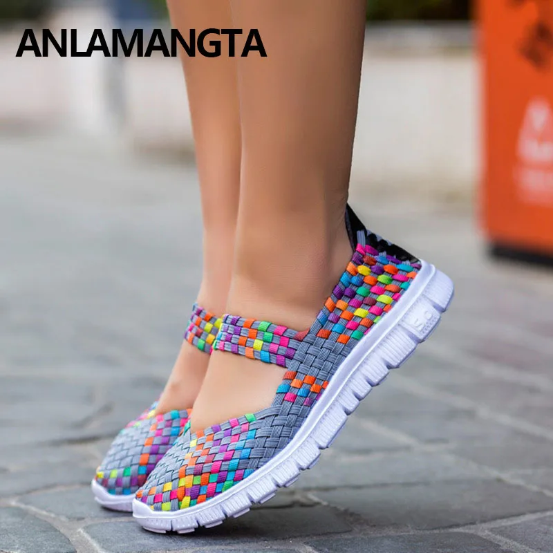 Модная женская обувь летние кроссовки на крючках повседневная для женщин Новое