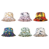 new unisex cotton bucket hats women summer sunscreen panama hat men printing seaside resort outdoor bob fisherman hat beach cap