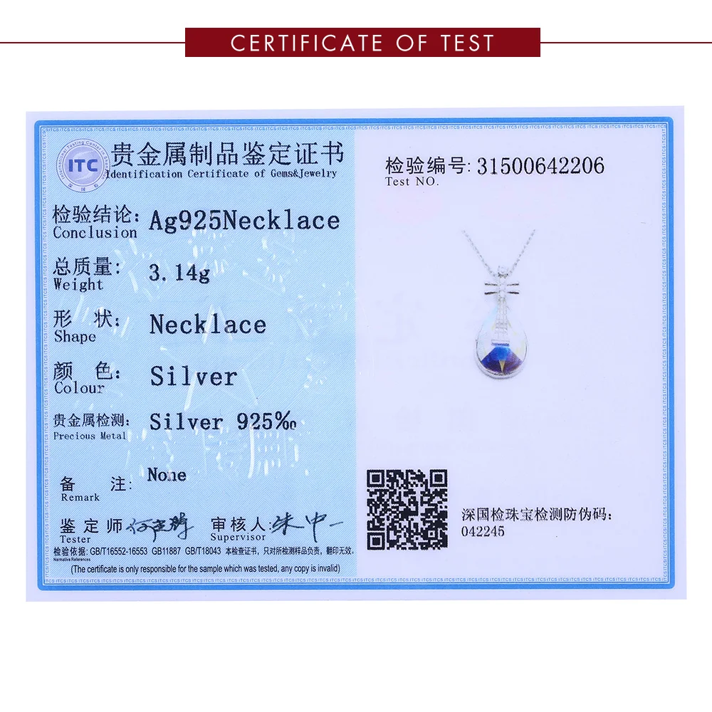 

ZEMIOR S925 Sterling Silver Classical Pipa Modelling Pendant Necklace Irregular Austria Crystal Women Fall Fine Jewelry