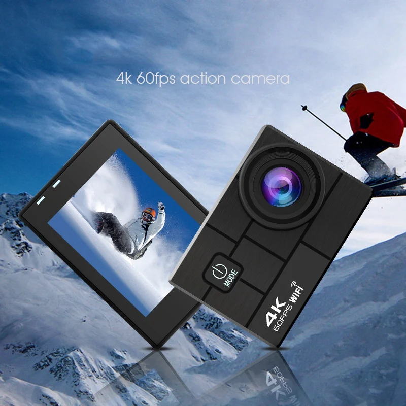 Продажа 4K / 60Fps WIFI экшн-камера 170 градусов широкоугольная подводная 30 м Водонепроницаемая камера шлем Go Sports Pro Vlog камера