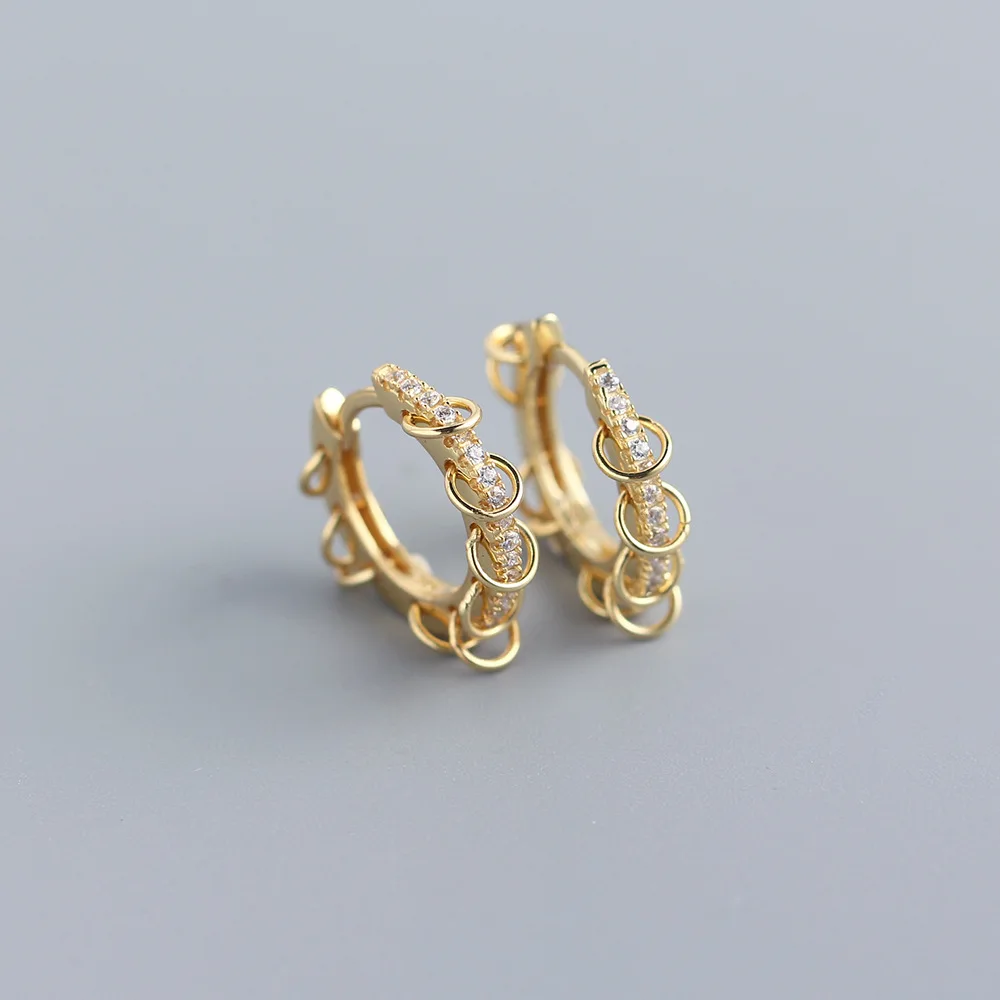 925 стерлингового серебра круг серьги в виде колец для мужчин и женщин стиле панк