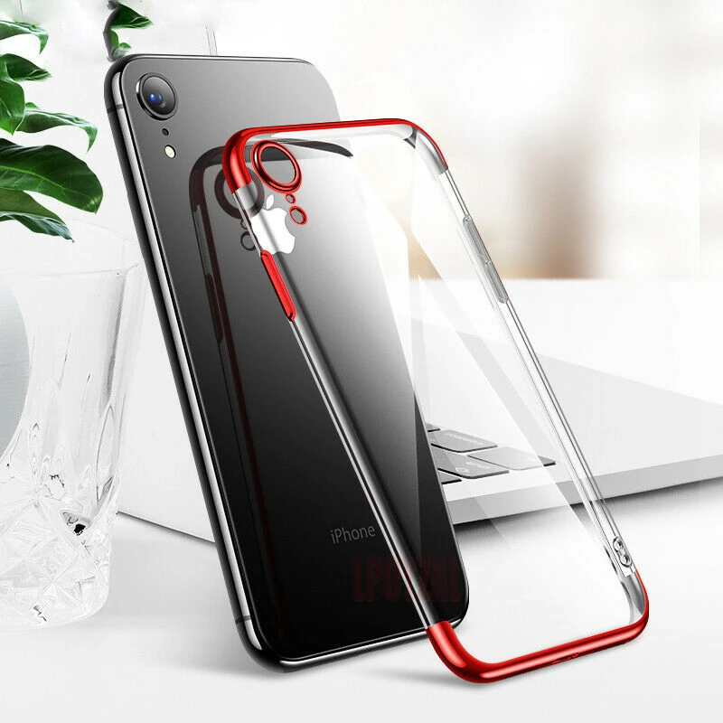 LPOYZAL Роскошный чехол для телефона с покрытием iPhone X XS Max XR прозрачный силиконовый
