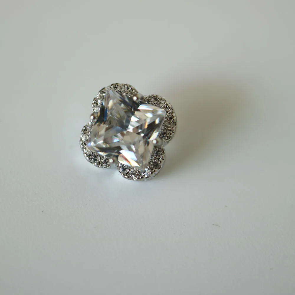 Квадратные хрустальные пуговицы 5 шт./лот с фианитом для пальто декоративные