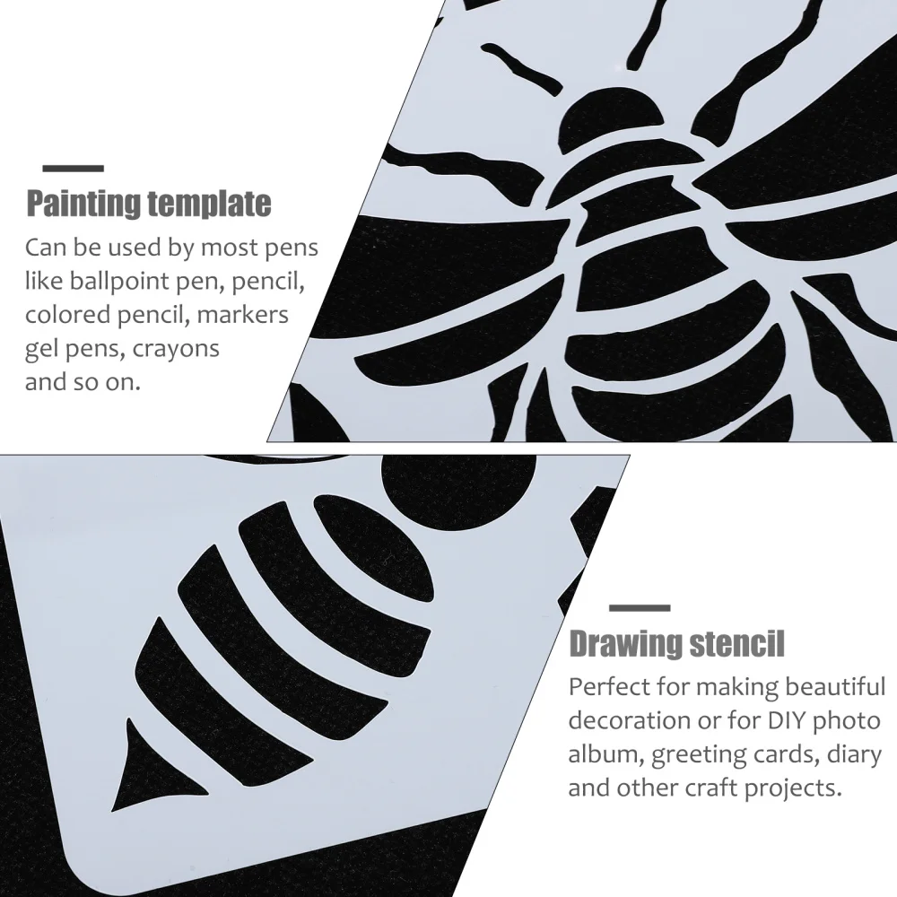 

12pcs Bee Drawing Stencils Craft Making DIY Hollow Festival Painting Template