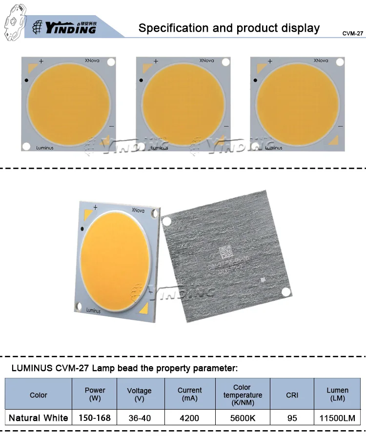 LUMINUS CVM-27 168 Вт Керамический COB светодиодный светильник 95 CRI нейтральный белый светильник потолочный светильник фитиль уличный светильник источник