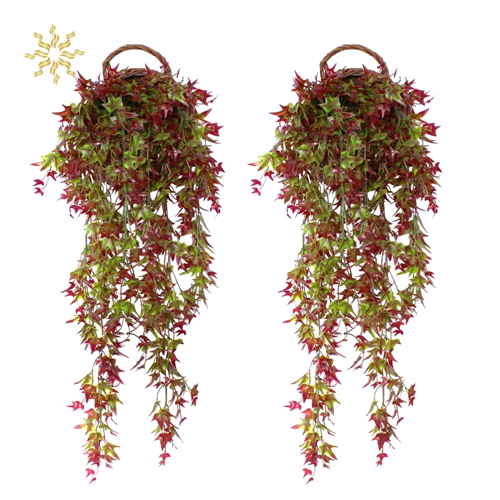 

Plastic Fake Flower Wall Hanging Ivy Imitate Sweet Potato Leaves Home Decoration Hanging Simulation Plant Weeping Willow 2pcs