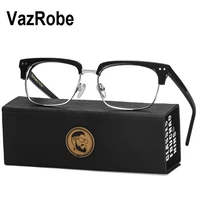 vazrobe oversized eyeglasses frame men 152mm big semi rimless square glasses with clear lens spectacles for prescription myopia