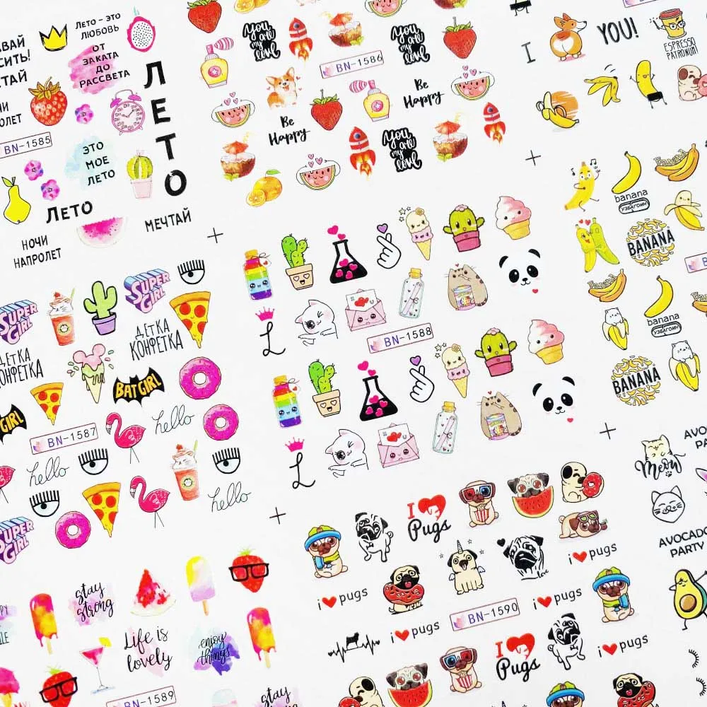 12 видов конструкций набор наклеек с изображением фруктов мороженого водяные