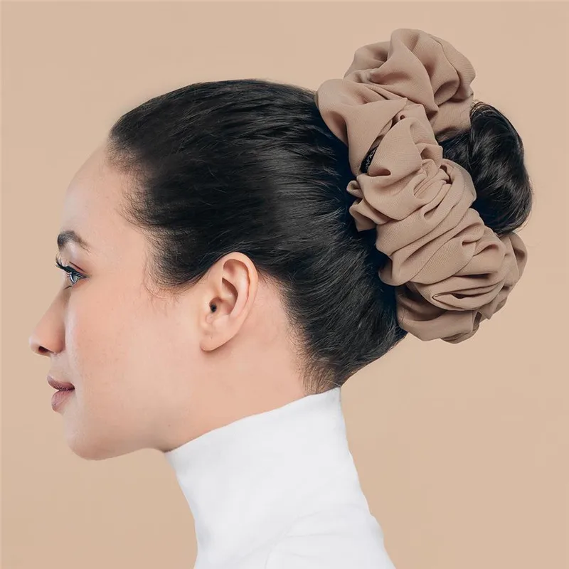 

C071 Various colors scrunchies chiffon Hair Ban Volumising Muslim Women Headband Hair Ring Tie Bun Clip Hijab Scarf Vo