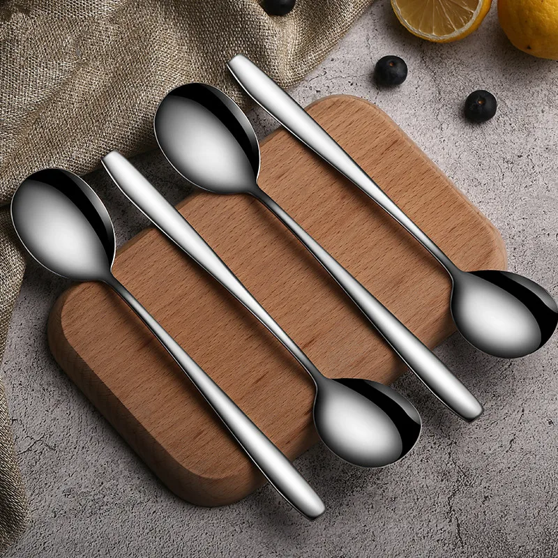 304 Нержавеющая сталь ложка творческий ложки с длинной ручкой для мороженого