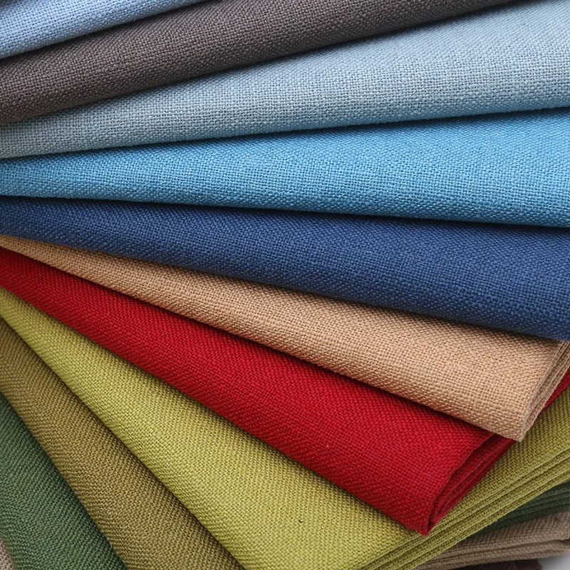 

Natural Linen Simple Fabric Comfortable Soft Breathable Skin-friendly Handmade Bag Background Plaid Table Cloth Soft Packaging