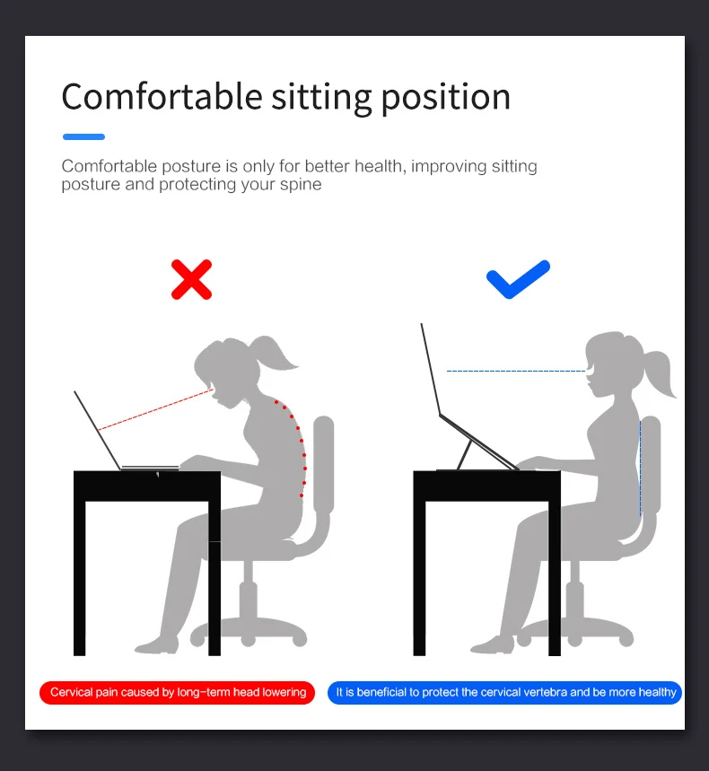 

Portable Adjustable Aluminum Laptop Stand Multi-Angle Desk Laptop Holder For MacBook 11-15.6" Notebook Cooling Holder Folding