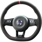 Для Volkswagen cc Golf 7 Lamando Tiguan Magotan Lavida Сделай Сам кожа замша интерьер специальный чехол рулевого колеса автомобиля