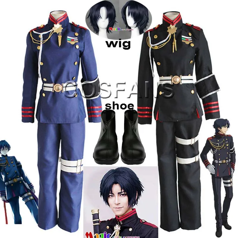 

Anime Seraph Of The End Owari No Serafu Guren Ichinose Cosplay Costume Military Uniform Outfit Halloween Part Full set wig shoes