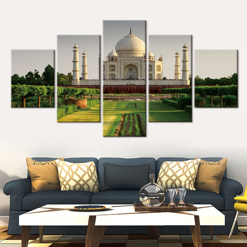 Картина на холсте 5 шт. постеры и принты Taj Mahal индийские настенные картины для