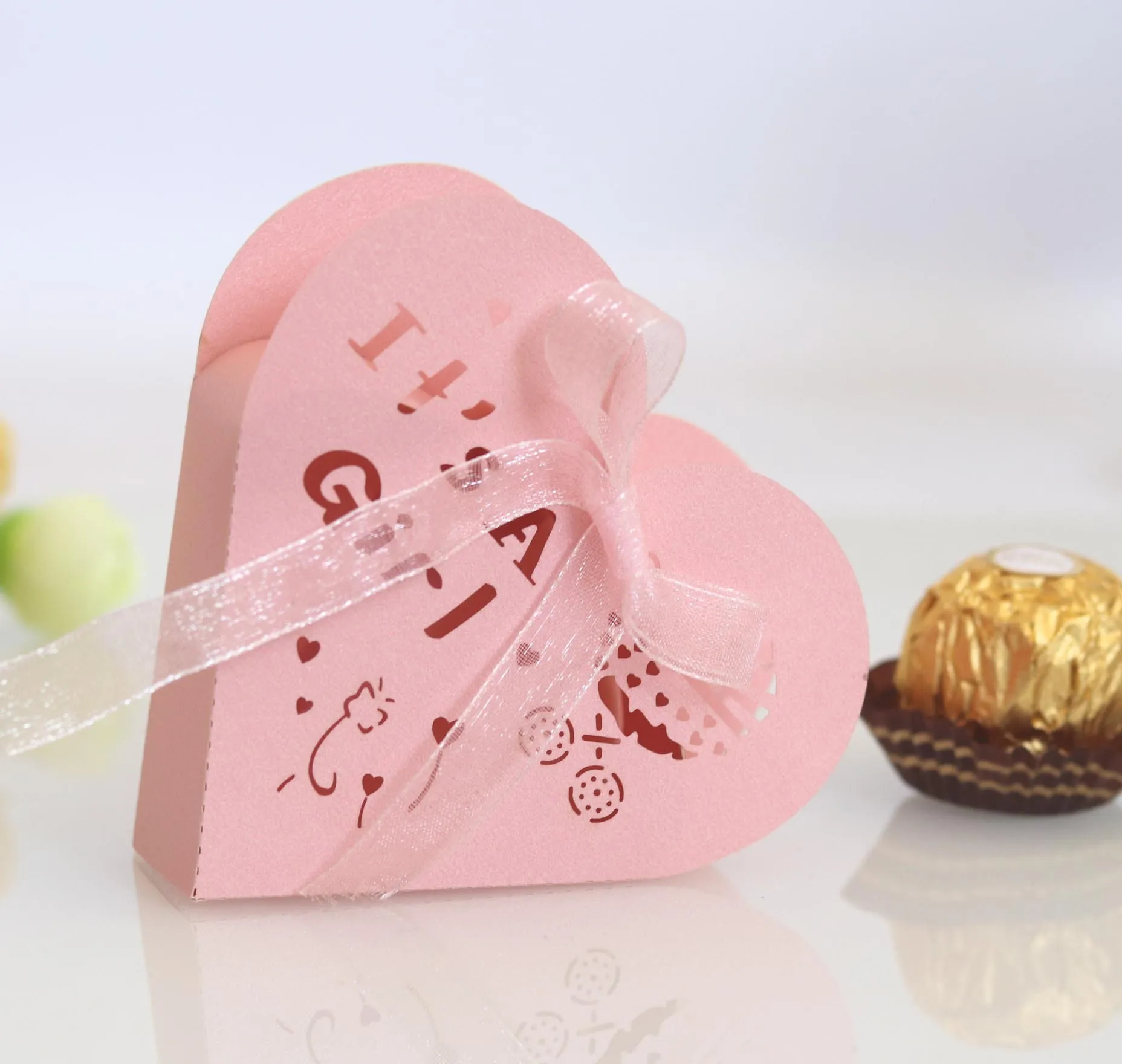 Коробка для свадебных конфет в европейском стиле коробка шоколадная Лазерная