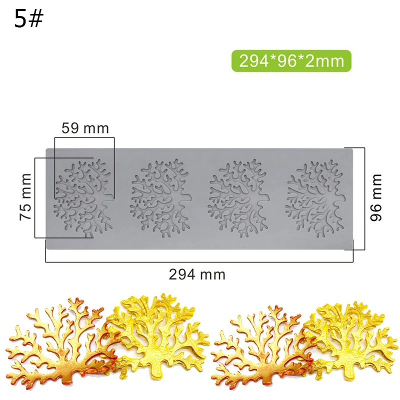 Коралловый/лист/бабочка/Сотовый дизайнерский кружевной коврик форма для помадки