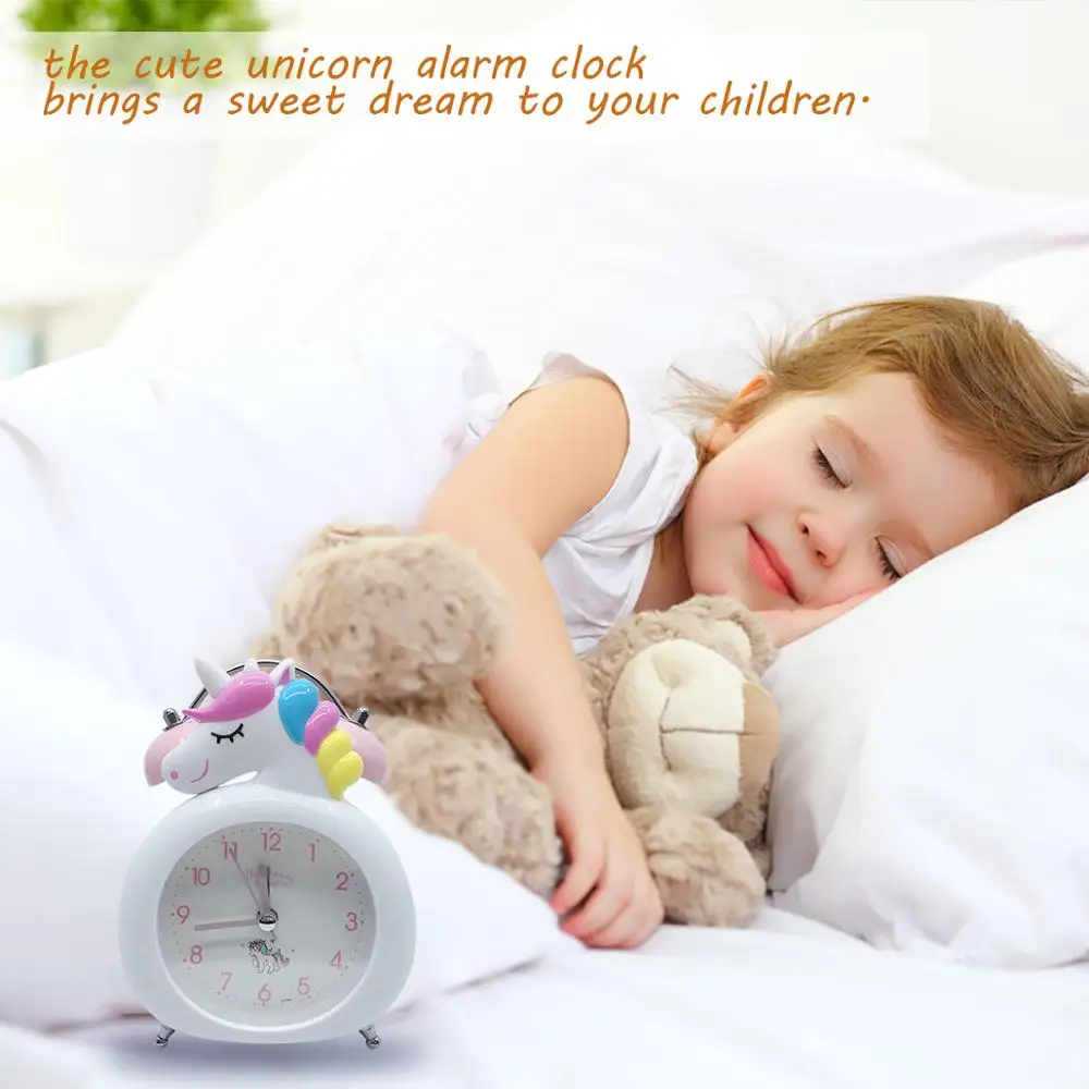 

Children Cartoon Unicorn Alarm Clock Bell Alarm Clock Desk Table Clock LED Digital Clocks Licorne Reveil Kids Gift