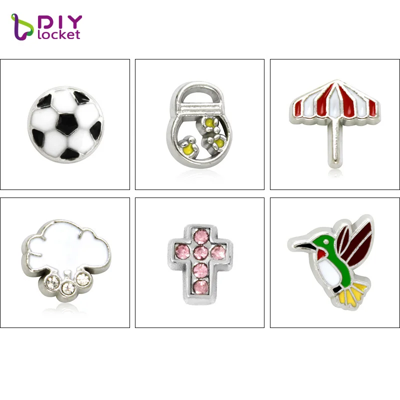 10 шт рождественские микс Стиль плавающие амулеты цинковый сплав подходят