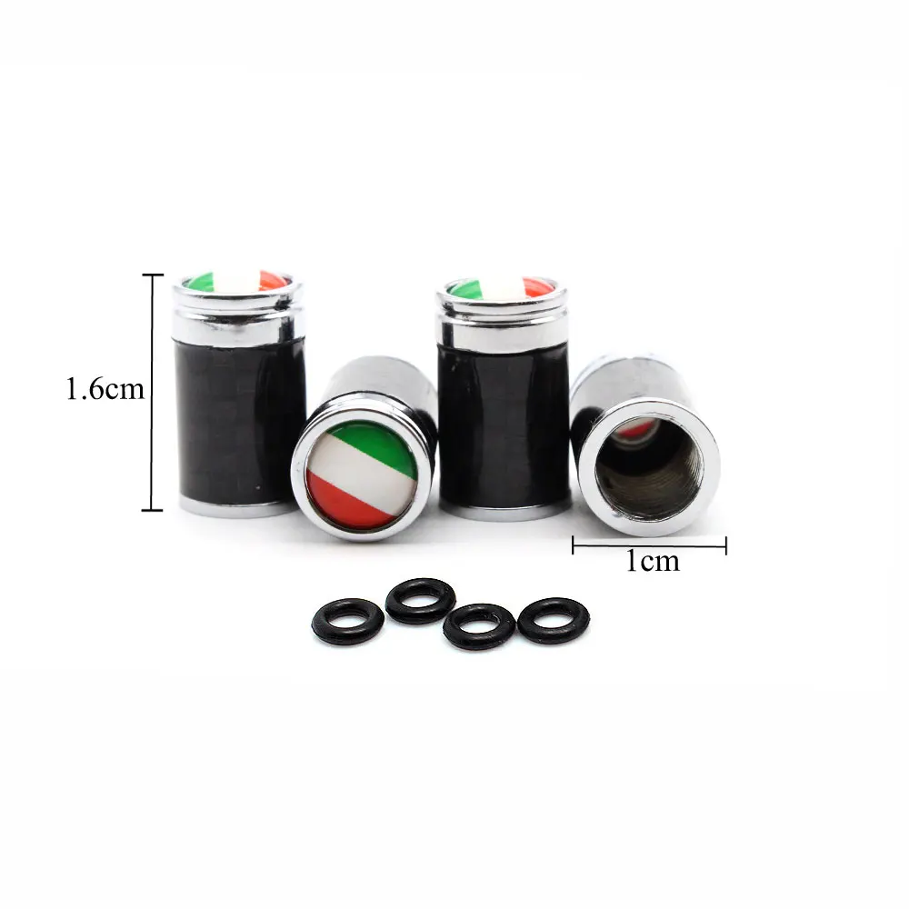 4 шт./компл. медь + углеродное волокно Италия Флаг Стиль крышка на стержень клапана