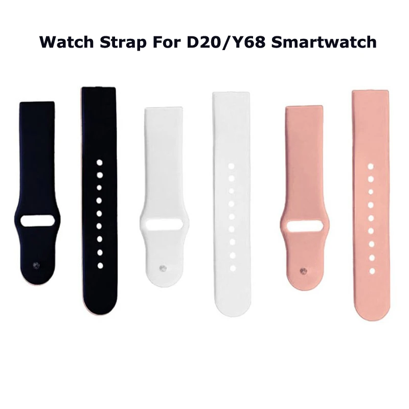 

Silicone Strap For Y68 D20 Smartwatch Replace Soft TPU Watchband Belt Smart Watch Band Bracelet Accessories Black Pink White