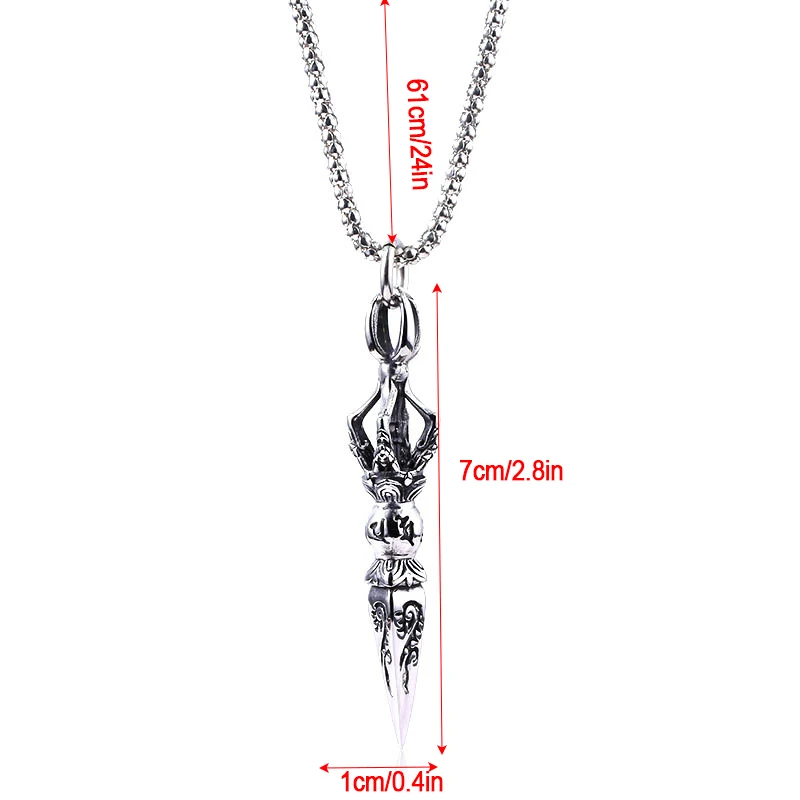 Men Stainless Steel Phurba Kilaya Pendant Necklace Tibetan Buddhism Vajrayana Buddhist Vajra Dorje | Украшения и аксессуары