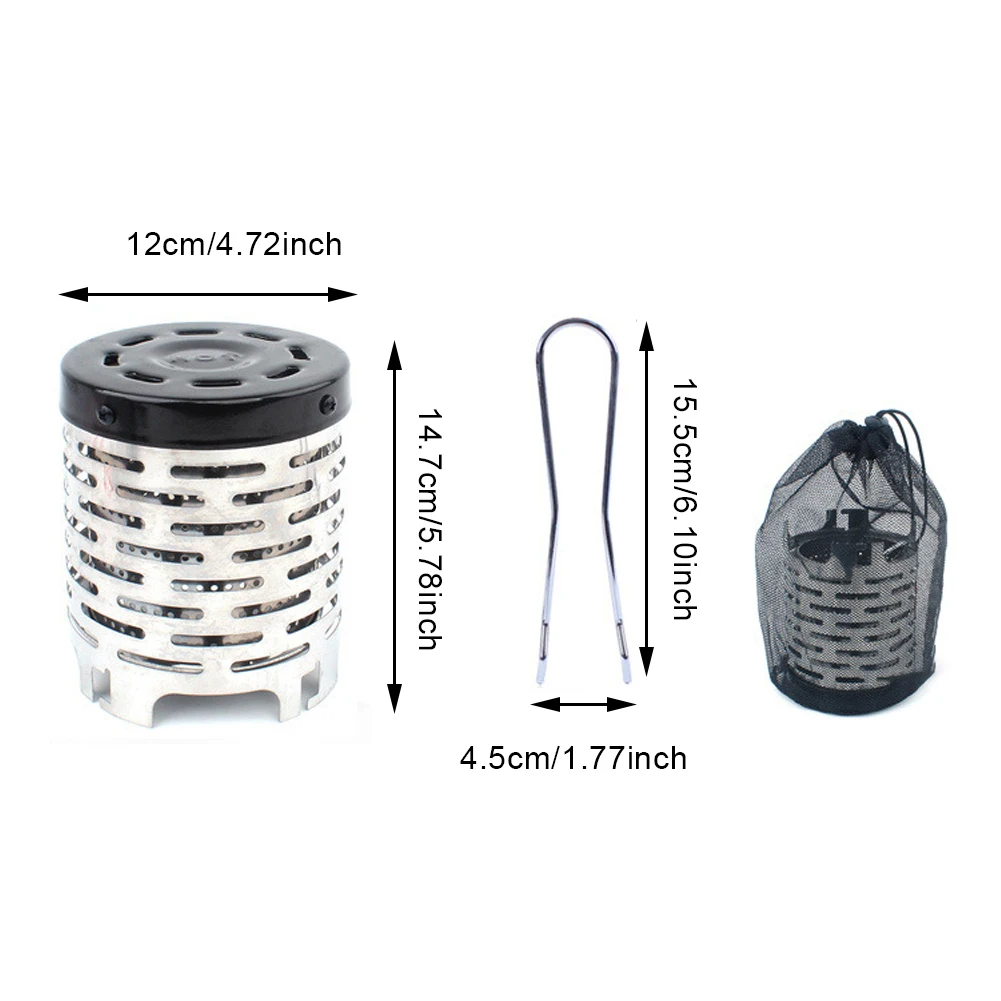 Mini Heater Outdoor Camping Portable Autumn And Winter Tent Stove Stainless Steel Heating Cover | Спорт и развлечения