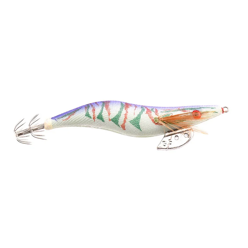 

10Pcs 13.5CM 21.5G Fishing Lure Set Squid Jigs 3.5 Hook Wooden Shrimp Artificial Fishing Lures Wood Shrimp Fishing Bait