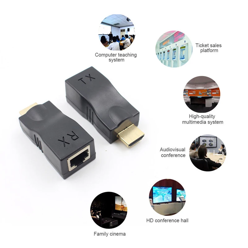 1 пара 4K 1080P 3D HDMI удлинитель через Один RJ45 Cat 5e/6 сетевой Ethernet адаптер |