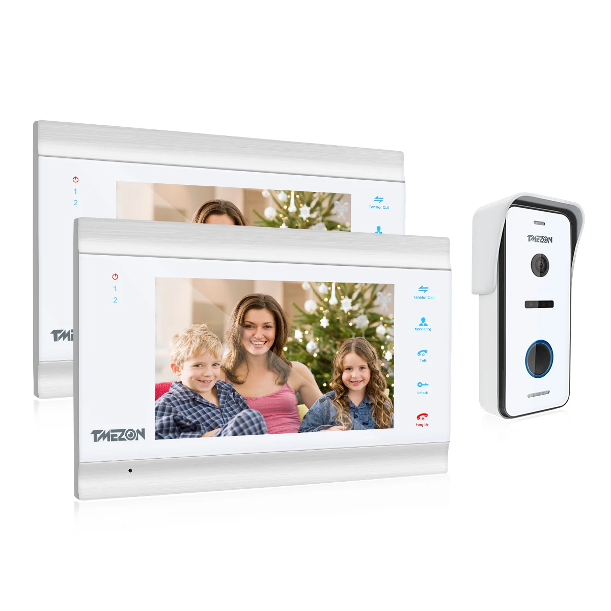 TMEZON 7 Inch HD1080P Video Door Phone Intercom System with High Definition Wired Doorbell Camera,Support   unlock