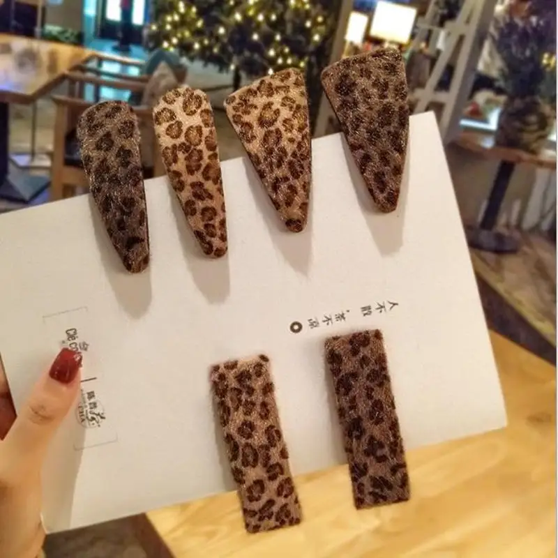 1 шт. Модные Винтажные заколки для волос с леопардовым принтом ткань большая