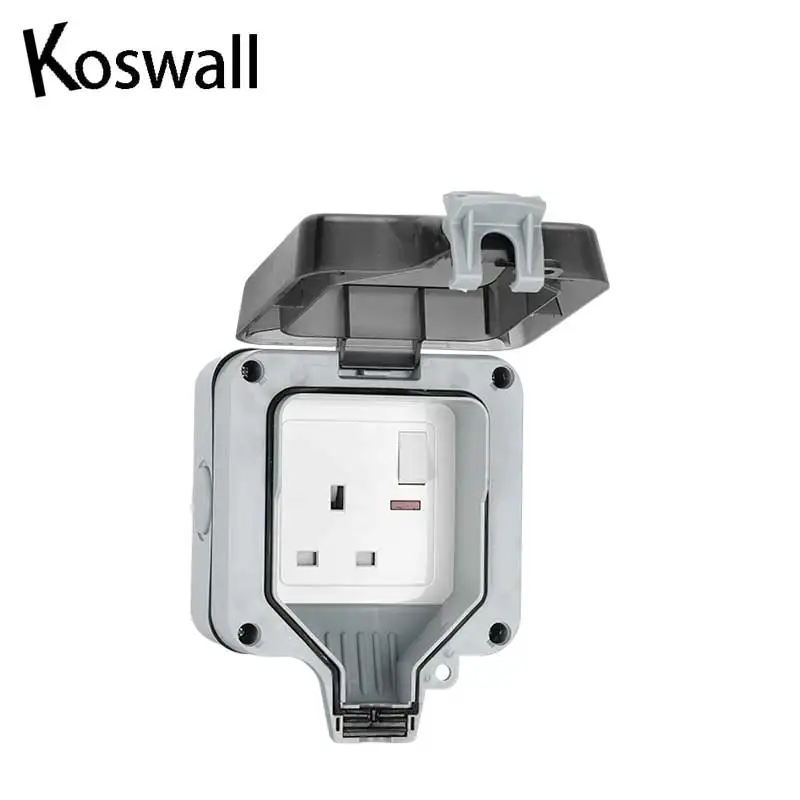 Водонепроницаемая настенная розетка IP66 с защитой от непогоды 13 а|Электрические