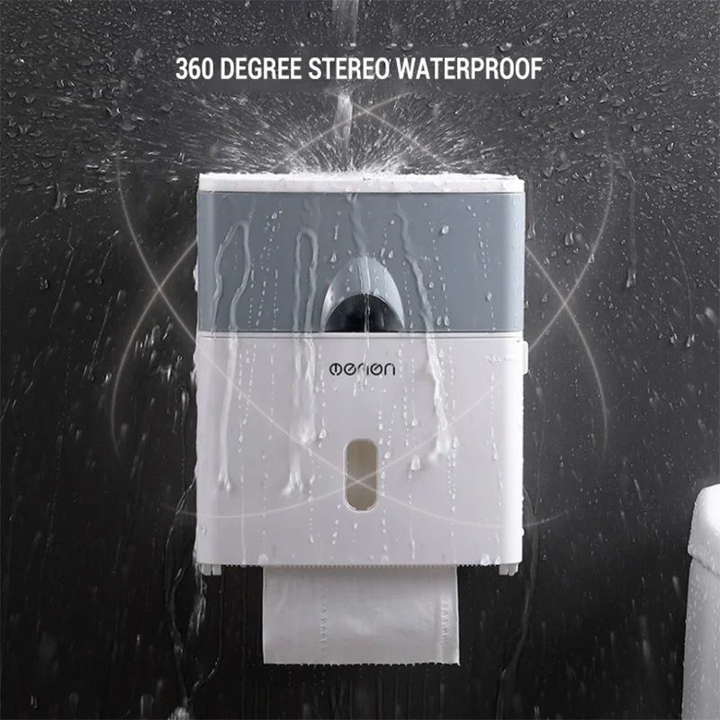 

Toilet Paper Holder Double Waterproof Storage Box Wall Mounted Bathroom Roll Dispenser Portable Toilet Paper Holders