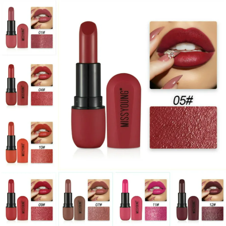 

New 12 Color Fashion Sexy Women Waterproof Matte Lipstick Pencil Lip Liner Makeup Contour Lip Tint Sexy Charming Beauty Lip