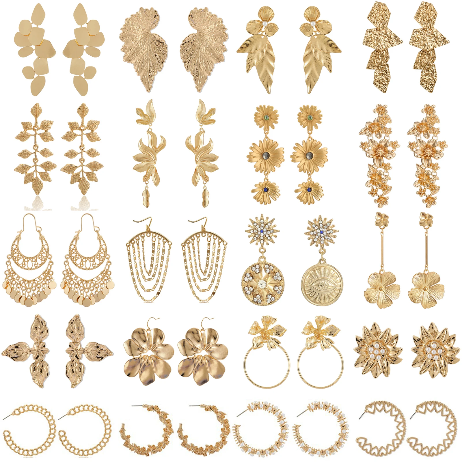 Женские Висячие серьги с жемчугом 24 вида элегантные золотые подвесками в виде