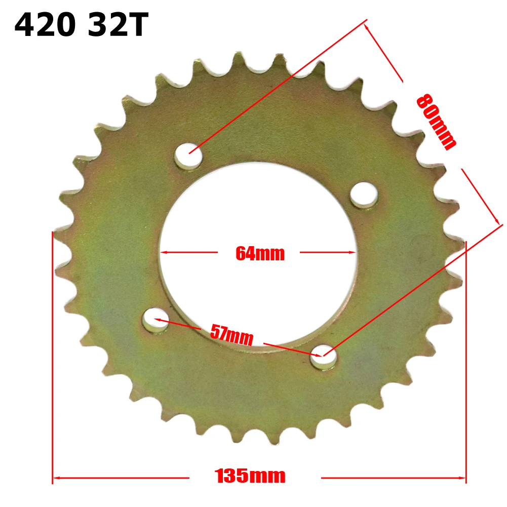 Зубчатое колесо для мотоцикла скутера 32 зубца маленькая зубчатая шестерня 420