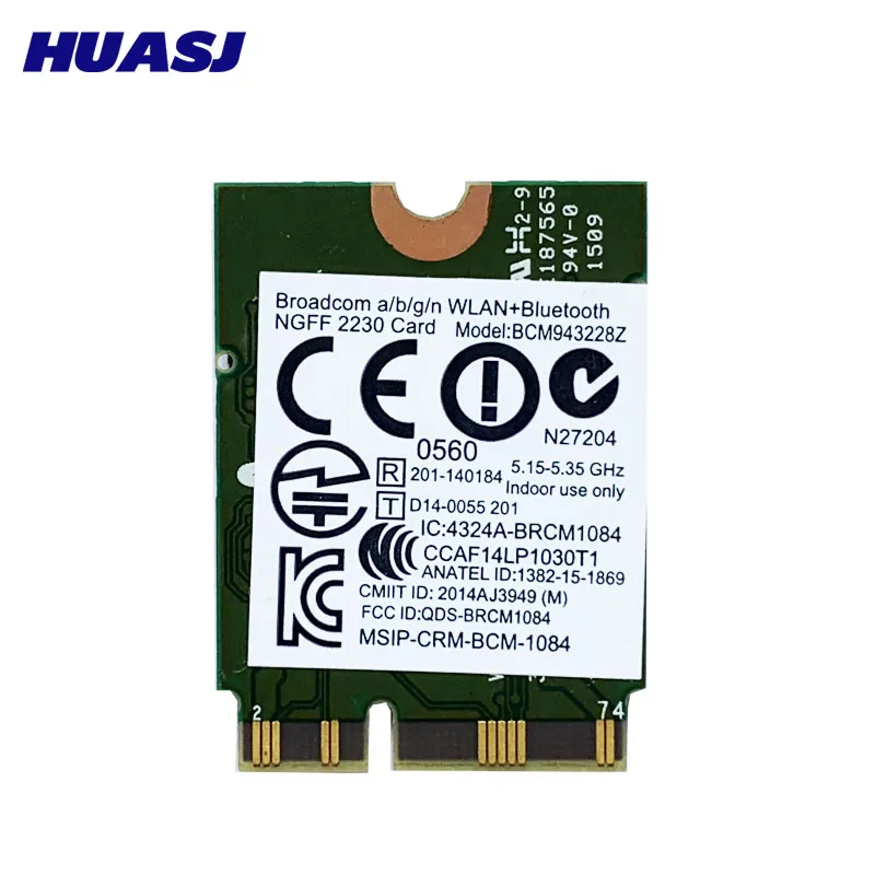 Broadcom BCM943228Z adaptador de red PCI Express mini tarjeta (M.2) 802 11 B/A/G/N WIFI 300 Мбит/с 2 4 ГГц/5 ГГц BCM943228|Сетевые
