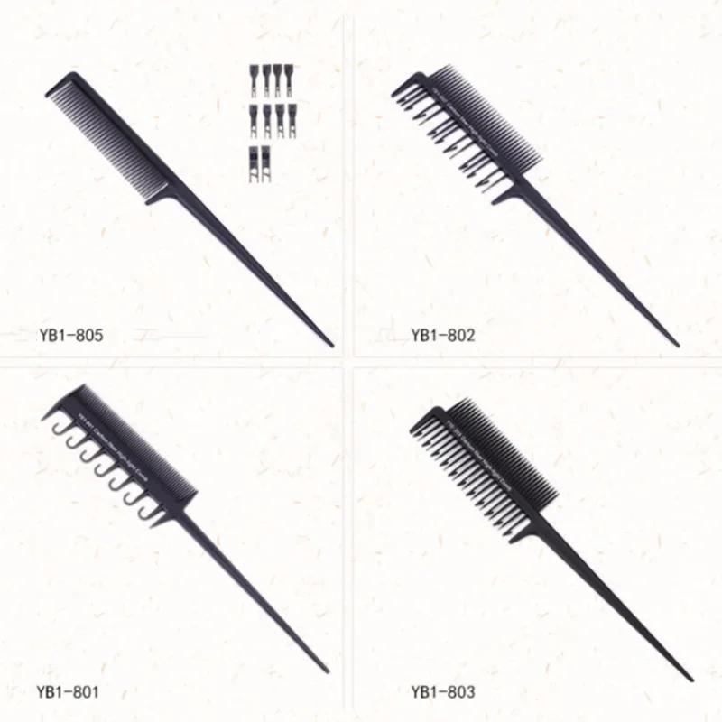 

Professional Hair Dyeing Highlight Hair Brush Double-Sided Hook Tail Comb Barber Accessories Hairdressing Comb Hair Styling Tool