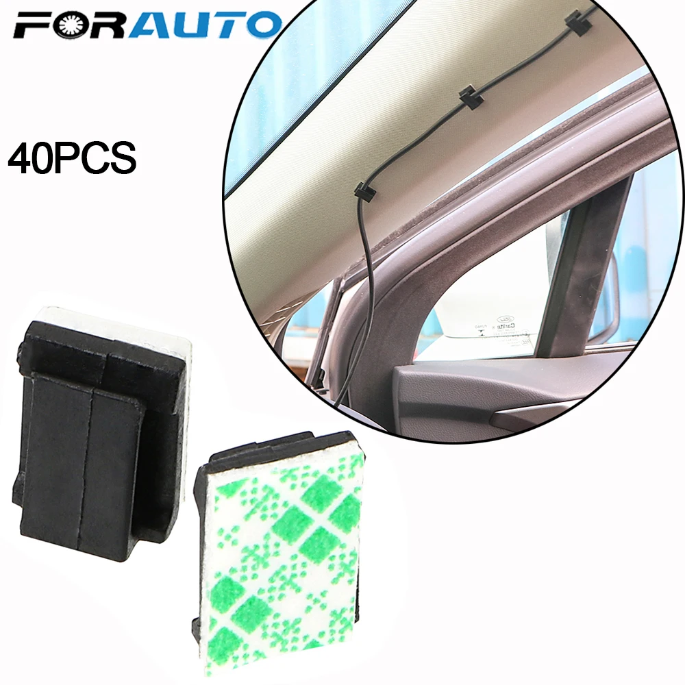 FORAUTO 40 шт. автомобильный шнур для передачи данных, кабель для крепления проводов, крепежные зажимы, зажим, авто крепеж, аксессуары для интерьера