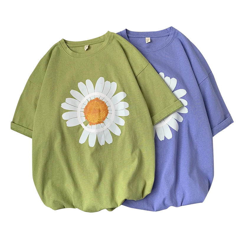 Мужская футболка с коротким рукавом летняя хлопковая Футболка цветочным принтом