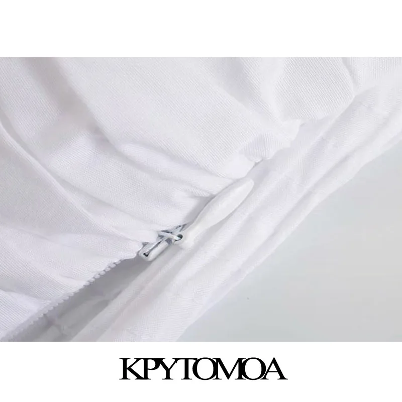 Женская плиссированная блузка KPYTOMOA винтажная укороченная с декоративными