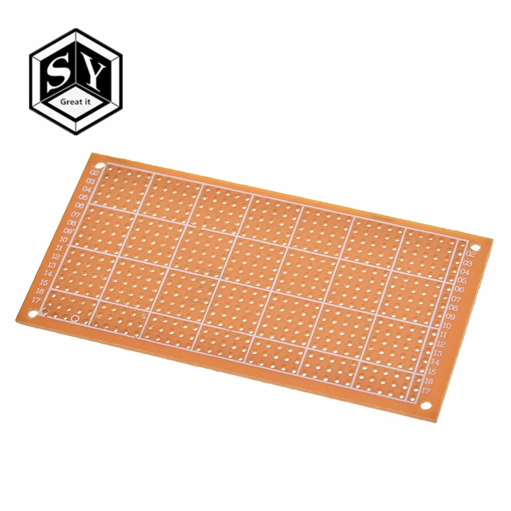 Односторонняя Универсальная 5x10 см безsolderless PCB тестовая макетная плата Медь прототип бумаги Луженая пластина соединительные отверстия DIY