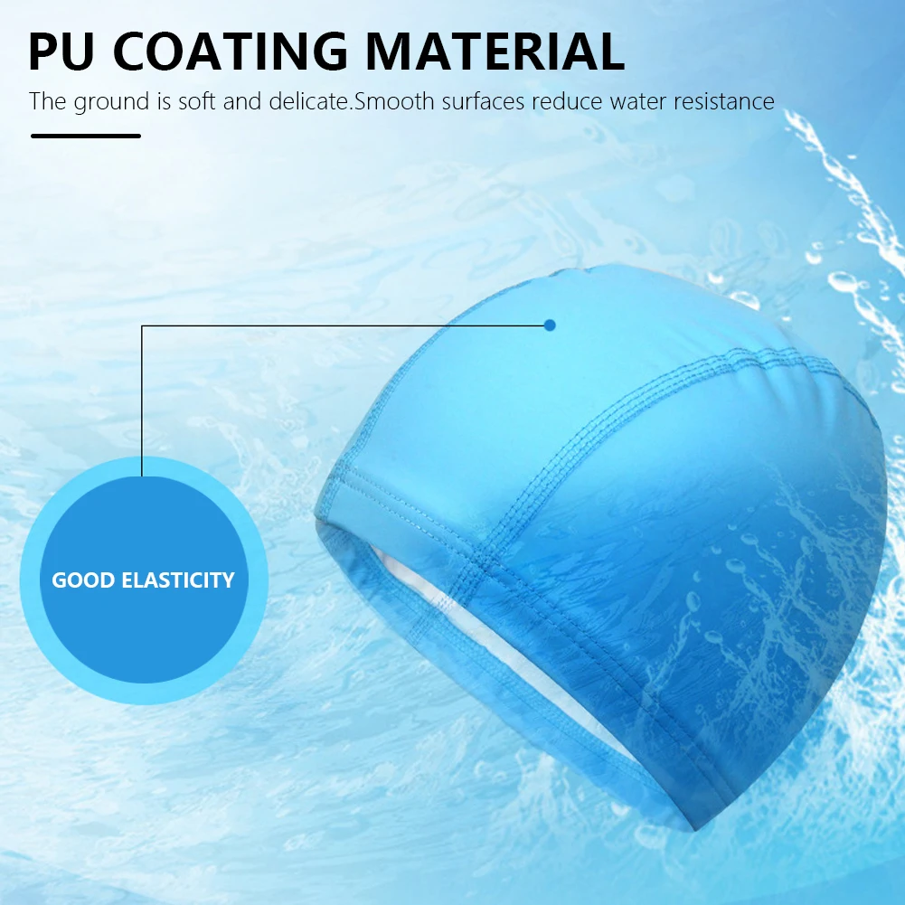 

Adult Swimming Cap Elastic Solid Color Unisex Swimming Cap Stretch Waterproof Protect Ear Hat for Swimming Women and Men