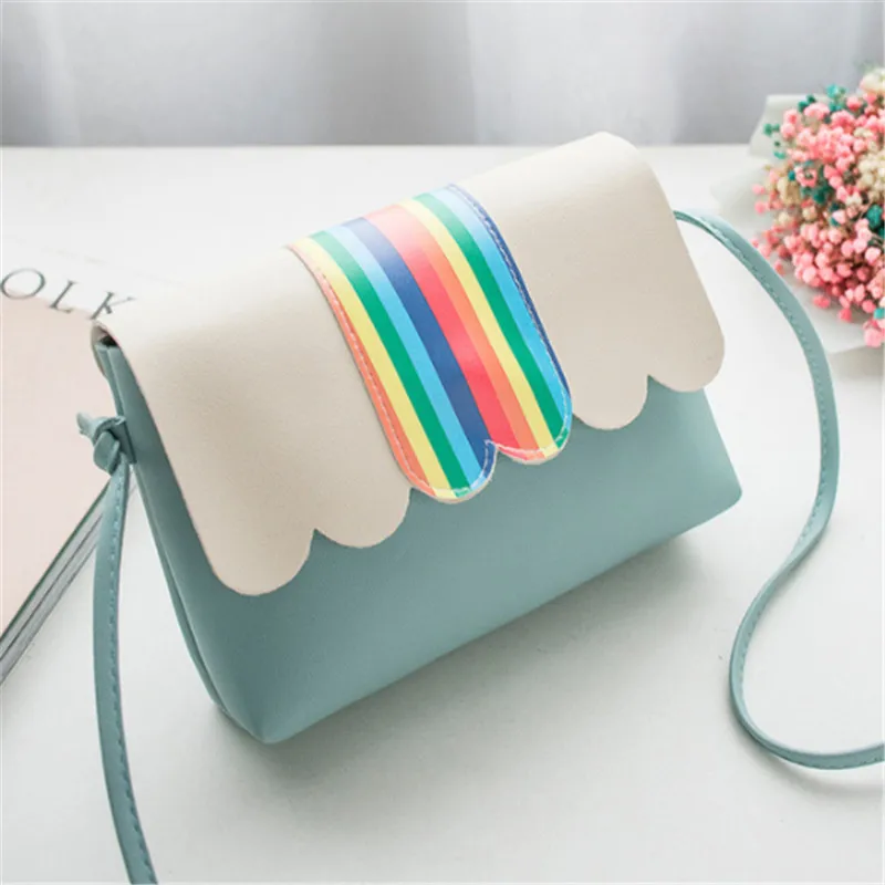 Сумки через плечо для женщин с милым радужным принтом на Маленькие из