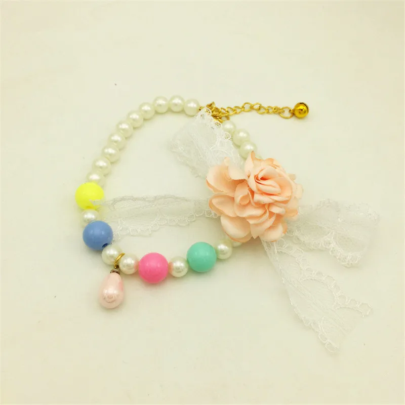 

Imitation Pearl Rhinestone Pendants Dog Necklace Pet Collar Accessories Jewelry Neck Chain for Small Large Dog Cats