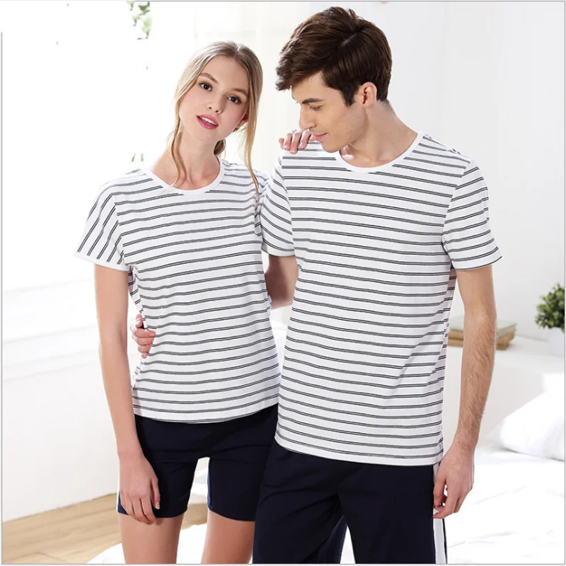 2021 летний комплект из двух предметов мужские повседневные полосатые пижамные