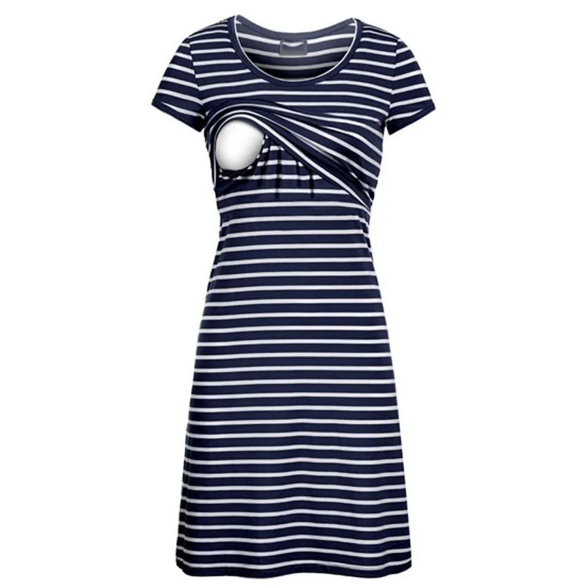 

Maternity Nursing Dress Striped Breastfeeding Clothes Pregnancy Clothing Feeding Dress Maternity Clothes For Pregnant Women